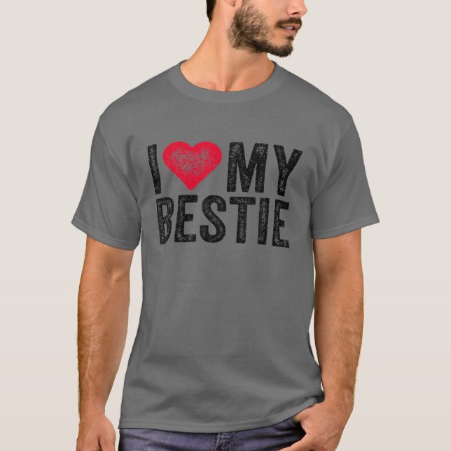 I Love My Bestie Best Friend BFF Cute Matching Fri T Shirt (Framsida)