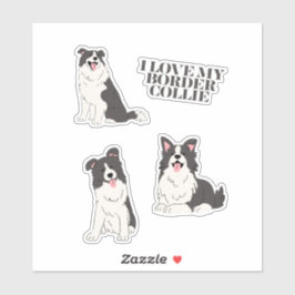 I Love My Border Collie Stickers Klistermärken
