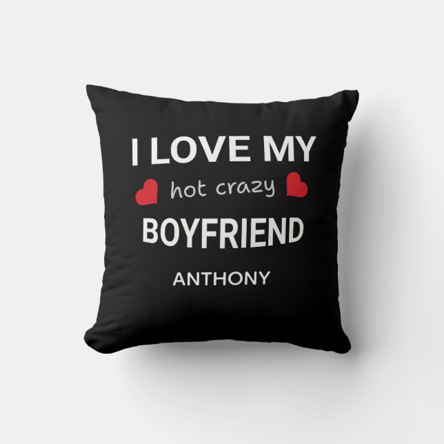 I love my boyfriend - Custom name Valentine Gift Kudde (Framsida)