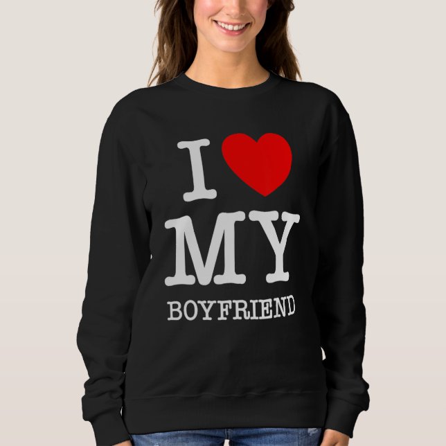 I Love My Boyfriend I Heart My Girlfriend GF Valen T Shirt (Framsida)