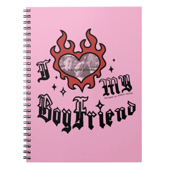I Love My Boyfriend - Red - DingusDesign  Anteckningsbok (Framsidan)