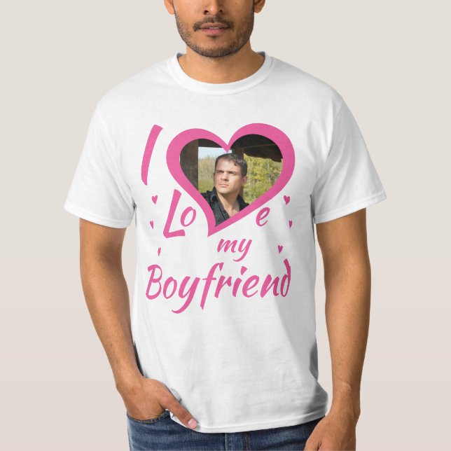 I Love my Boyfriend - T-Shirt personalisierbar (Framsida)
