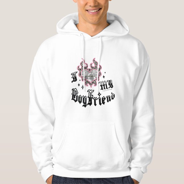I Love My Boyfriend - Zebra - DingusDesign  Hoodie (Framsida)