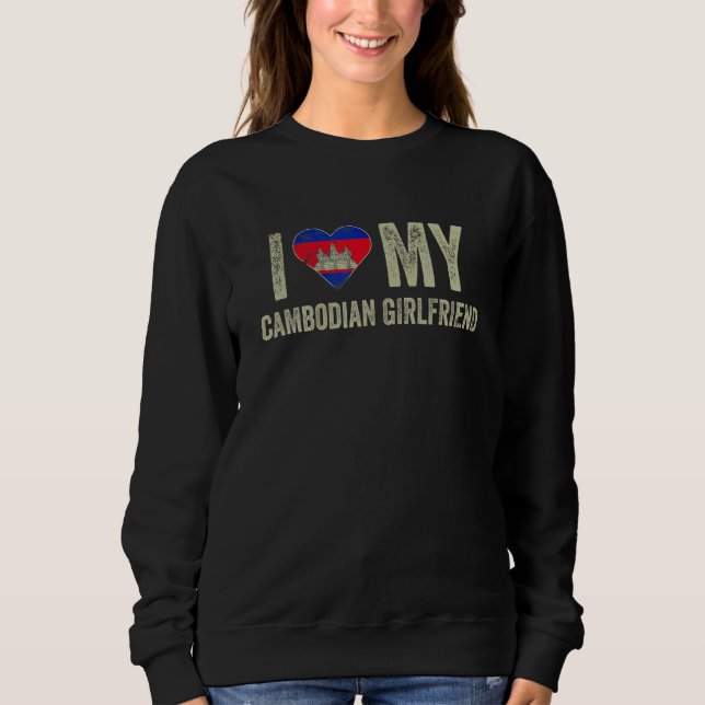 I Love My Cambodian Girlfriend Cambodia Flag  Boyf T Shirt (Framsida)