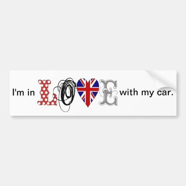 I LOVE my car-Sticker Bildekal (Framsidan)