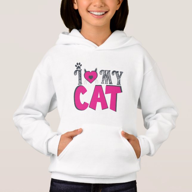 I Love My Cat – Cute Pet Lover Design T Shirt (Framsida)