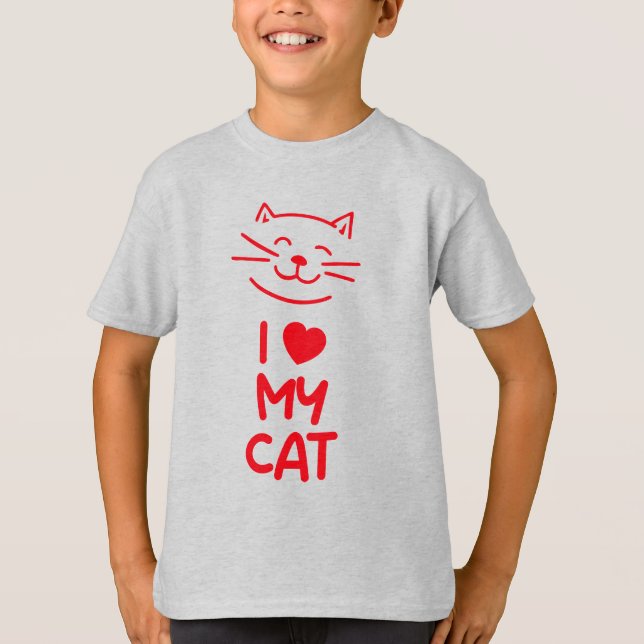 I love my cat t shirt (Framsida)