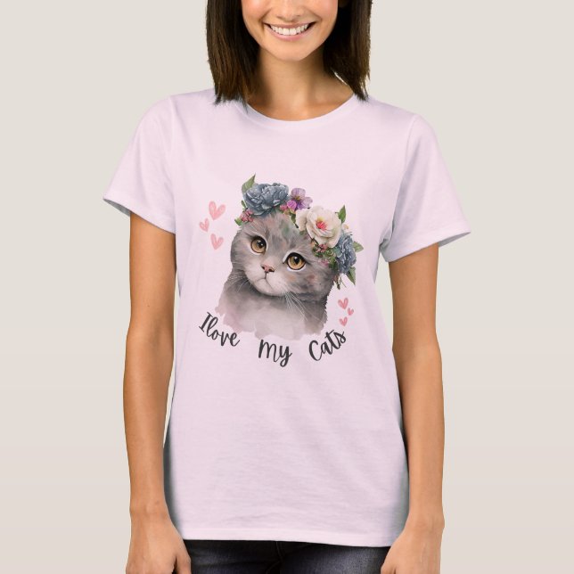 I love my cats  t shirt (Framsida)