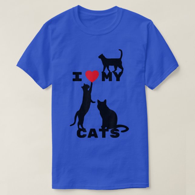 I love my cats!  t shirt (Design framsida)