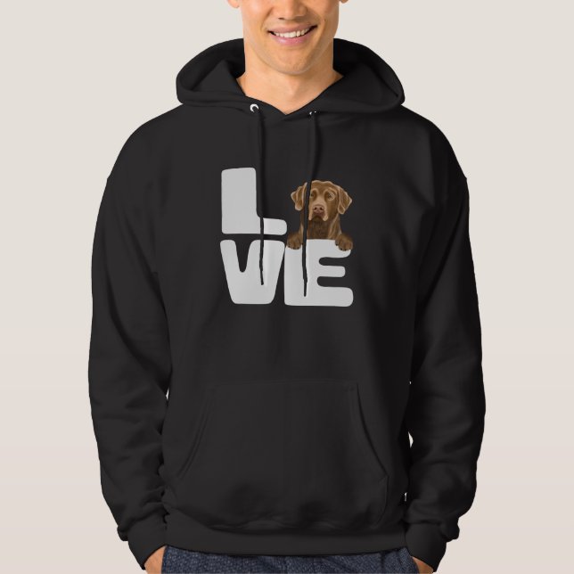 I Love My Chesapeake Bay Retriever Dog Hoodie (Framsida)