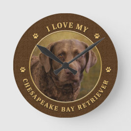 I Love My Chesapeake Bay Retriever Wall Clock Rund Klocka