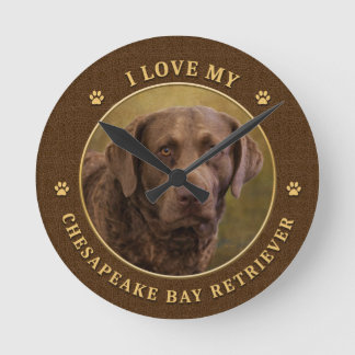 I Love My Chesapeake Bay Retriever Wall Clock Rund Klocka