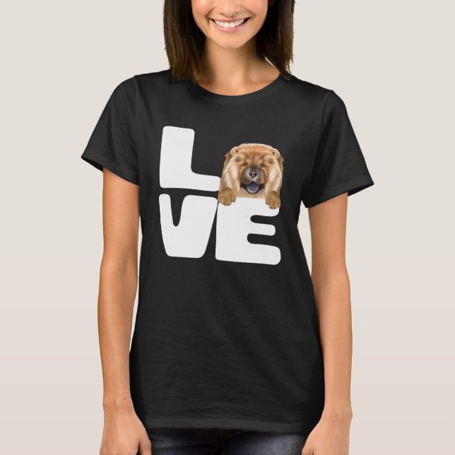 I Love My Chow Chow Dog T Shirt (Framsida)