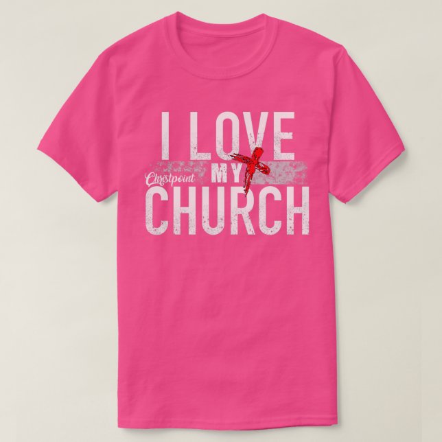 I Love My Church T Shirt (Design framsida)