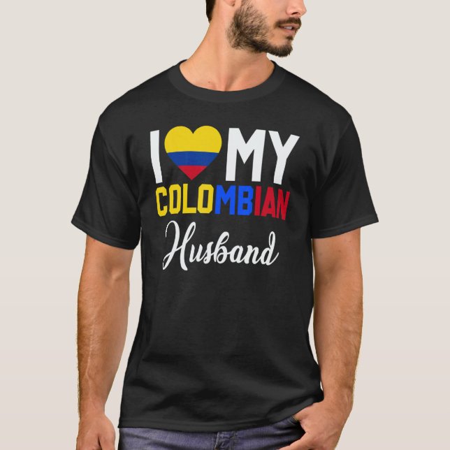 I Love My Colombian Husband Canada Flag Married Co T Shirt (Framsida)
