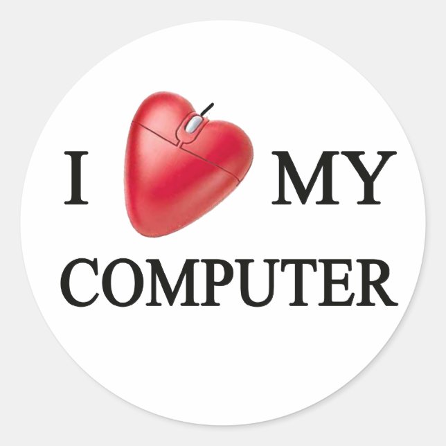 I LOVE MY COMPUTER RUNT KLISTERMÄRKE (Framsida)