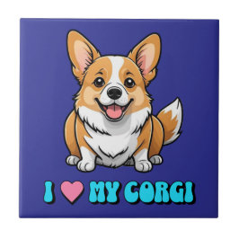 I Love My Corgi Kakelplatta