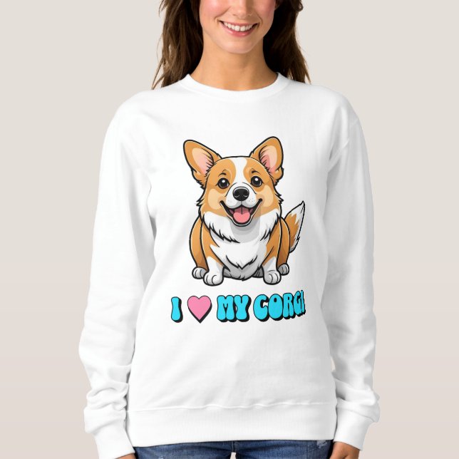 I Love My Corgi T Shirt (Framsida)