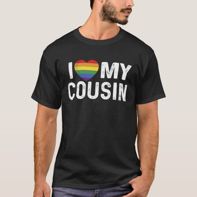 I Love My Cousin Family Matching Love Heart Fun T Shirt (Framsida)