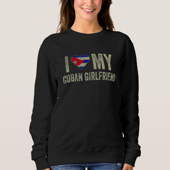 I Love My Cuban Girlfriend Cuba Flag  Boyfriend T Shirt (Framsida)
