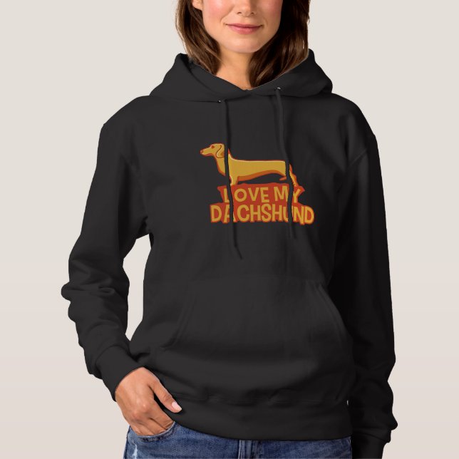 I Love My Dachshund Funny Wiener T Shirt (Framsida)
