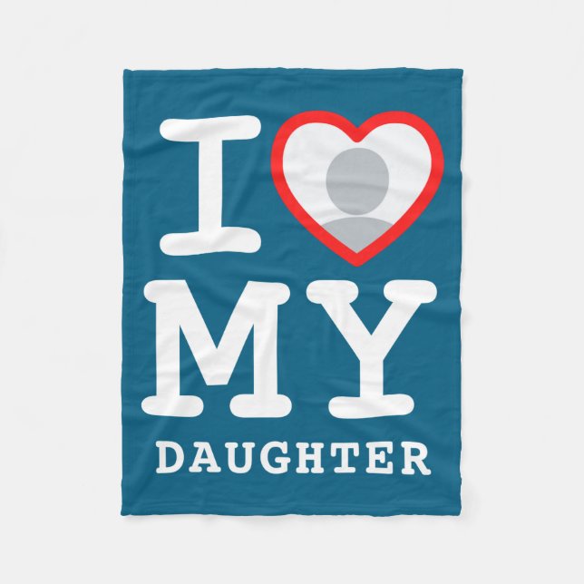 I Love My Daughter Photo Text Parents  Fleecefilt (Framsidan)