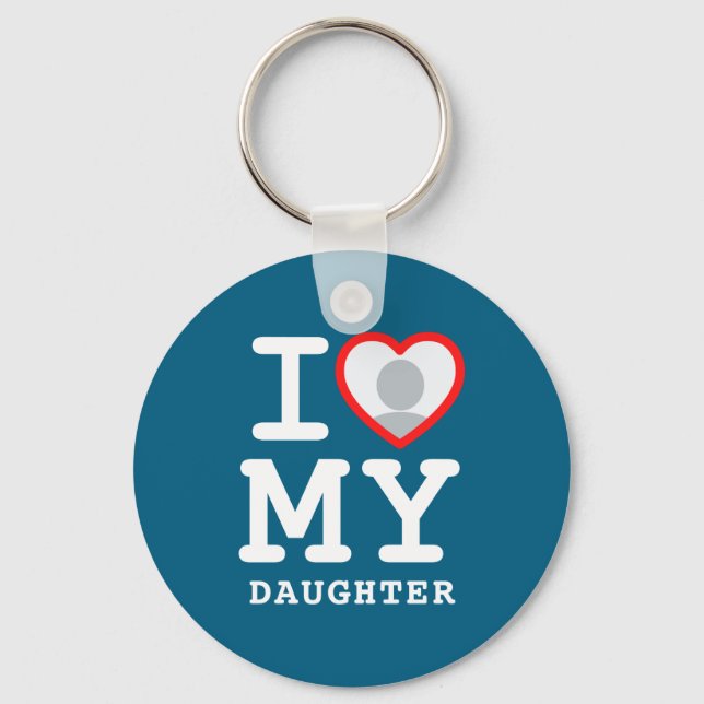 I Love My Daughter Photo Text Parents  Nyckelring (Framsida)