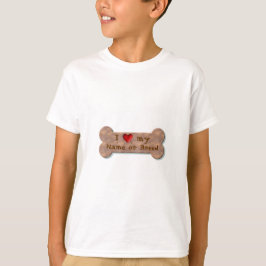 I Love my Dog Breed Biscuit template T Shirt