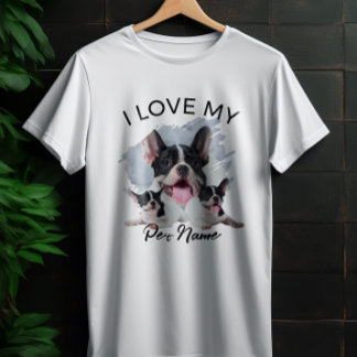 I Love My Dog Custom Photo Pet Cat Personalized  T Shirt