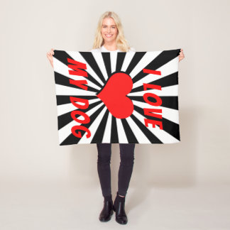 I love my dog mit Herz Fleecefilt