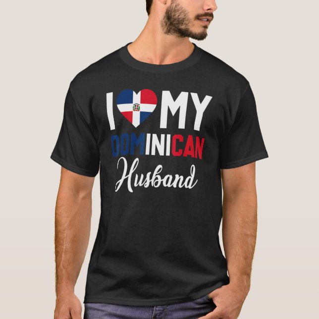 I Love My Dominican Husband Canada Flag  Married C T Shirt (Framsida)