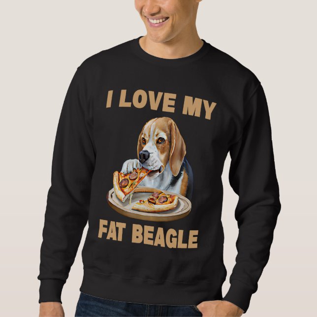 I Love My Fat Beagle  Beagle Dog Lång Ärmad Tröja (Framsida)