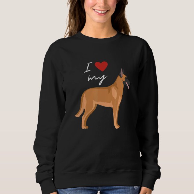 I Love My Fawn Sable Belgian Malinois Dog   T Shirt (Framsida)