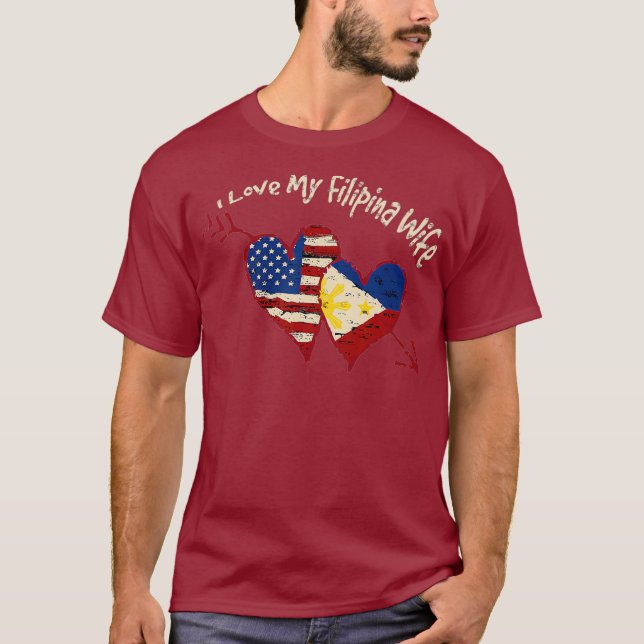 I Love my Filipina Wife Cute Pinay Philippines T Shirt (Framsida)