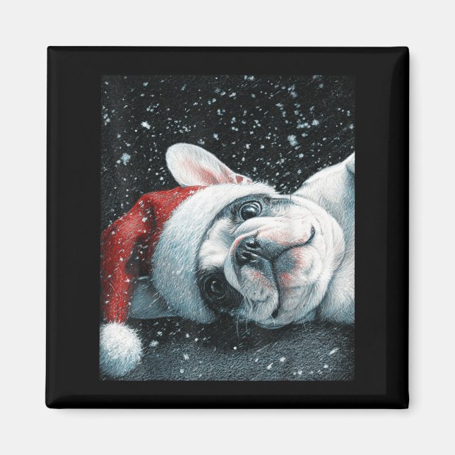 I Love My French Bulldog Christmas Cute  Magnet (Framsidan)