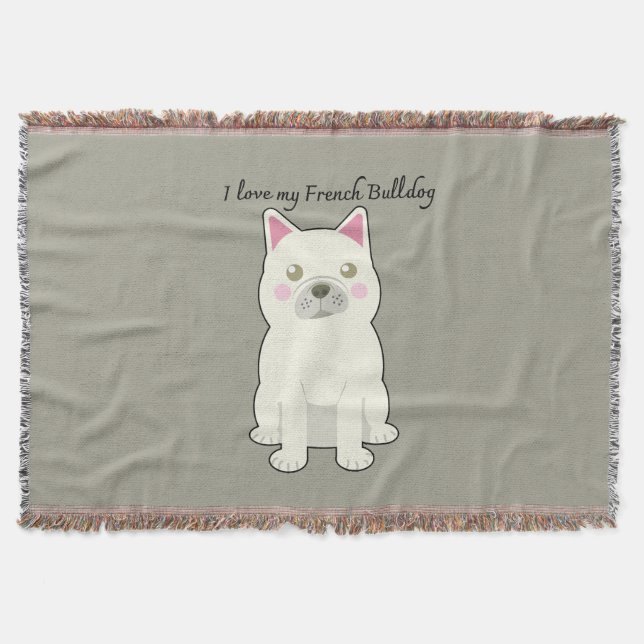 I Love my French Bulldog Filt (Framsidan)