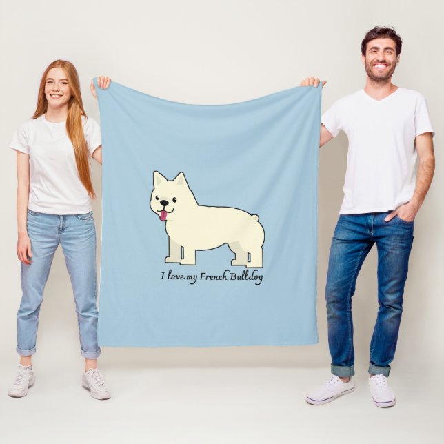 I love my French Bulldog Fleecefilt (På plats)
