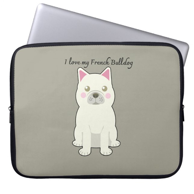 I love my French Bulldog Laptop Fodral (Framsidan)