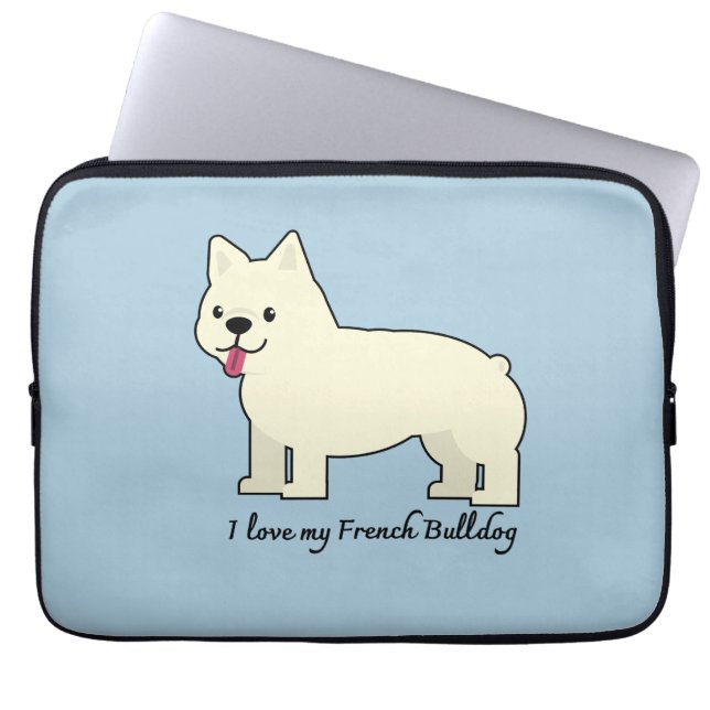 I love my French Bulldog Laptop Fodral (Framsidan)