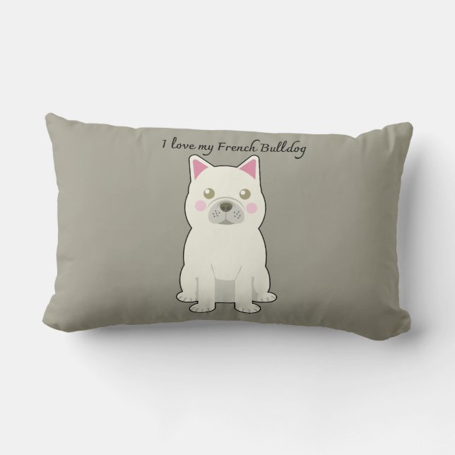 I Love my French Bulldog Lumbarkudde (Baksida)