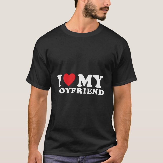 I Love My Friend I He My Friend Bf T Shirt (Framsida)