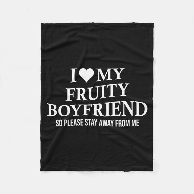 I Love My Fruity Boyfriend Funny Girlfriend Humor  Fleecefilt (Framsidan)