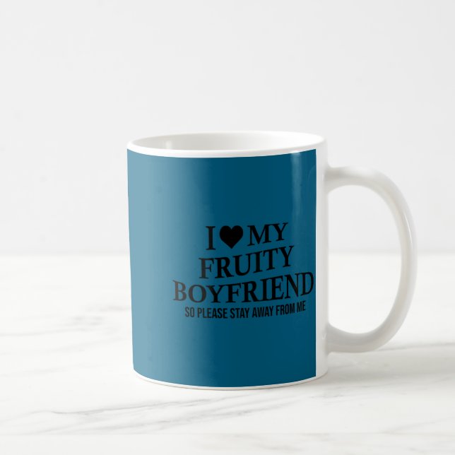 I Love My Fruity Boyfriend Funny Girlfriend Humor  Kaffemugg (Höger)