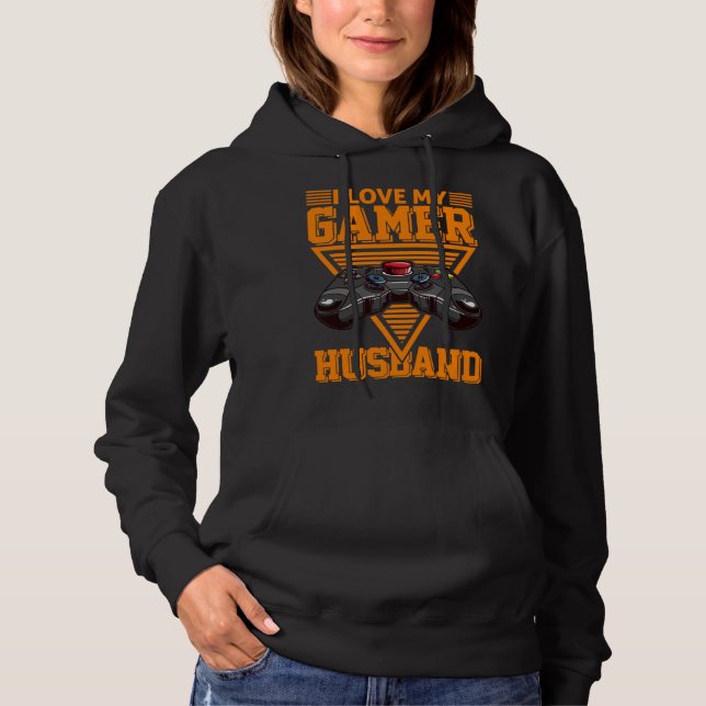 I Love My Gamer Husband Video Gamer Couple T Shirt (Framsida)