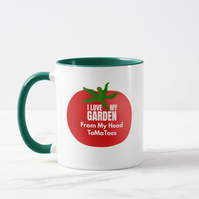 I Love My Garden From My Head ToMaToes  Coffee Mug Mugg (Vänster)