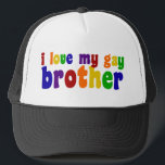 I Love My Gay Brother Keps<br><div class="desc">Support your gay brother with this rainbow design. Have some pride for your family.</div>