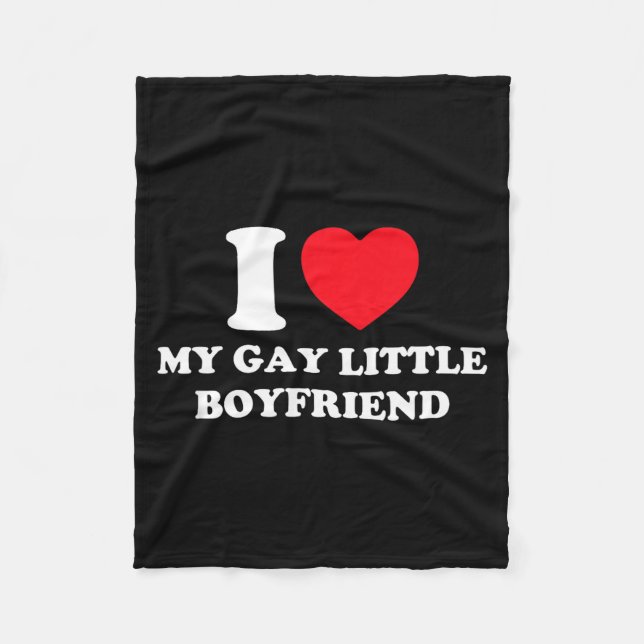 I Love My Gay Little Boyfriend Funny Y2k Valentine Fleecefilt (Framsidan)