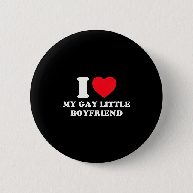 I Love My Gay Little Boyfriend Funny Y2k Valentine Knapp (Framsida)
