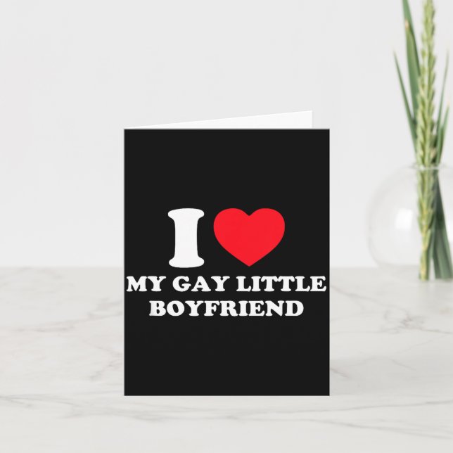 I Love My Gay Little Boyfriend Funny Y2k Valentine Kort (Framsida)