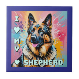 I love my German Shepherd Kakelplatta
